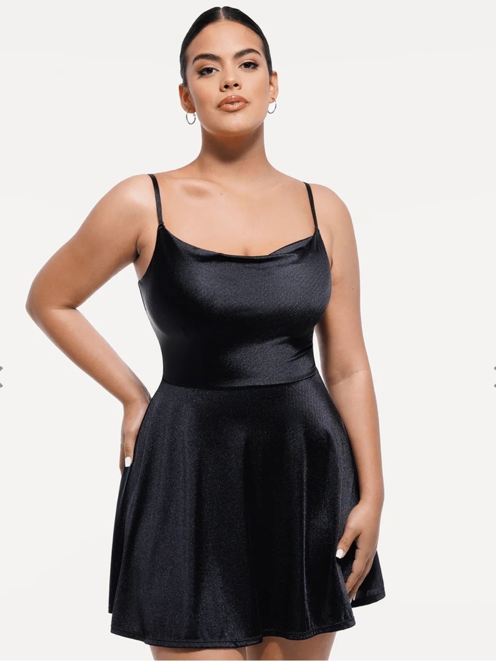 Shapewear Strappy Cowl Neck Tummy Control Flare Dress size S